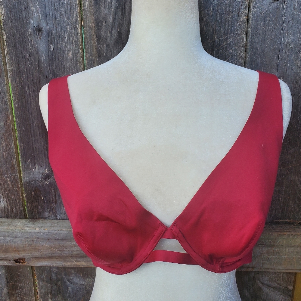ThirdLove Classic Unlined Plunge Bra Maroon Red Wine 40B New